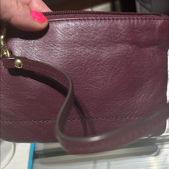 Coach Maroon Leather Wristlet - Picture 3 of 4